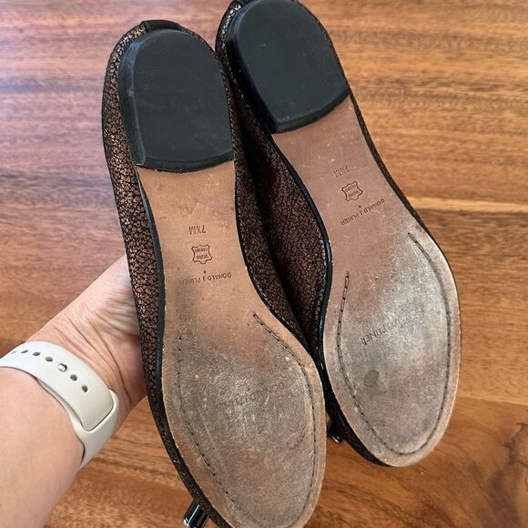 Donald J. Pliner Gracie Ballet Flat Knot Metallic Bronze Black - Picture 5 of 7